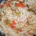El cooksnap de raquel cuando hizo Noodles de arroz con pollo y verduras con salsa teriyaki.