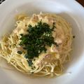 El cooksnap de Annie Peragallo cuando hizo Salsa alfredo.