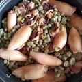 El cooksnap de Ana Barco cuando hizo Calamarcitos con cebolla y habas verdes.