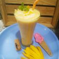Reema Makhija's cooksnap of when they made Mango milkshake.