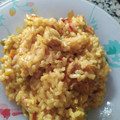 El cooksnap de Lavidaesmaravillosa. (Amparo) cuando hizo Arroz a la cúrcuma con secreto ibérico y salsa mojo.