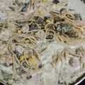El cooksnap de Mildred Bonifaz cuando hizo Pollo en crema con chile poblano y maíz.