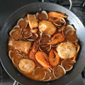 El cooksnap de Julio etxebarria cuando hizo Cazuelita de merluza y marisco.