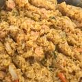 El cooksnap de Dina Luz cuando hizo Arroz con camarones y patacones.