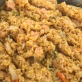 El cooksnap de Dina Luz cuando hizo Arroz con camarones y patacones.