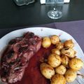 El cooksnap de Antonio Araujo cuando hizo Rib eye en reducción de vino tinto.
