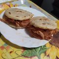 El cooksnap de Natalia Mia cuando hizo Arepas asadas con pollo desmechado.