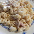 El cooksnap de Carmem cuando hizo Macarrones carbonara con pollo.