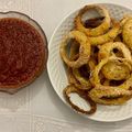 El cooksnap de lusalcidos cuando hizo Aros de cebolla al horno con salsa barbacoa casera.