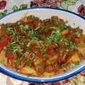 Nisha parmar's cooksnap of when they made Capsicum, Fry potato and Tomato Subji.