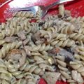 El cooksnap de Rossana Alejandra cuando hizo Fideos con salsa de pollo champiñón.