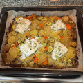 El cooksnap de José M Sánchez cuando hizo Bacalao al horno con verduras.