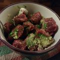 El cooksnap de Maria Manuel Oviedo cuando hizo Ñoquis de remolacha con pesto de rúcula.