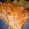 El cooksnap de Mildred cuando hizo Salmón Criollo con Salsa de Morrón Rojo al Horno.