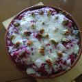 El cooksnap de Irene Ü cuando hizo Brócolis con bechamel de remolacha y pistachos con tomatitos a la plancha.