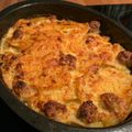 El cooksnap de Melanie La Soñadora cuando hizo Gratén de patatas y salchichas.