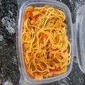 El cooksnap de Olga Herrán Yara cuando hizo Espaguetis con sobras de pollo  receta de aprovechamiento.