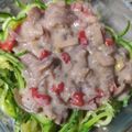 El cooksnap de Silvia Cardelli cuando hizo Fideos de Zucchini con salsa light de champiñones.