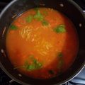 El cooksnap de Carolina Olivares cuando hizo Sopa de fideo con zanahorias.