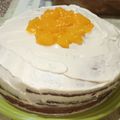 El cooksnap de Daniela Narvaez cuando hizo Torta bizcocho de vainilla con duraznos, crema y dulce de leche.
