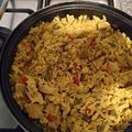 El cooksnap de Ángela cuando hizo Arroz con pollo y verduras al curry.