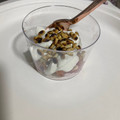 El cooksnap de Mavi cuando hizo Aperitivo en vasitos de crema de queso azul con membrillo y piñones tostados.