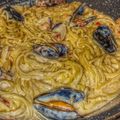 Juhász Tímea Cooksnap-ja, amikor elkészítette a(z) Fokhagymás tejszínes spagetti kagylóval receptet.