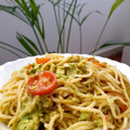 El cooksnap de Veronica cuando hizo Espaguetis con aguacate.
