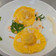 il Marzia Giustiniani quando ha preparato Raviolo classico con zucca su crema di cavolfiore, zucchine e mandorle