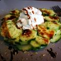 El cooksnap de "cocinar con jorgette" cuando hizo Pepino relleno de queso con hierbas provenzales y tomate cherry.