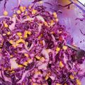 El cooksnap de Michelle Monge cuando hizo Ensalada🥬Fresca de Repollo Morado y🌽Maíz.....!🎅🍻.