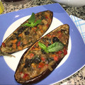 El cooksnap de Lu Canedo cuando hizo Berenjenas rellenas de verduras.