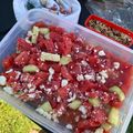 🌈NinjaMommaKitchen🌈's cooksnap of when they made Easy Cheese Watermelon 🍉 & Cucumber Salad with feta cheese tossed in Italian dressing.