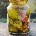 Bázlik Károly Cooksnap-ja, amikor elkészítette a(z) Feta sajttal töltött cseresznye paprika fűszeres olívaolajban receptet.