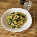 tomo_ya's cooksnap of when they made Aglio-olio Pasta with Kale and Oil Sardines.