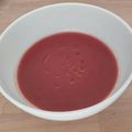 El cooksnap de Andreita cuando hizo Gazpacho de cerezas.