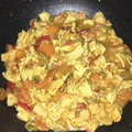 El cooksnap de Mayu cuando hizo Pollo al pimiento con salsa de kéfir al curry.