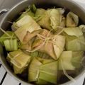 El cooksnap de Gaby Chi cuando hizo Humita en chala.