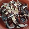 El cooksnap de Sandra cuando hizo Sabores de Italia: ensalada de tomate, cebolla fresca y albahaca.