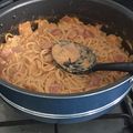 El cooksnap de Agustin cuando hizo Spaghetti Rojo.