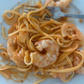 El cooksnap de Elena cuando hizo Espagueti negro con gambas.