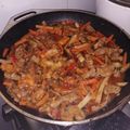 El cooksnap de Yolanda Alzamendi Winz cuando hizo Bondiola desmechada a la cacerola con queso y verduras.