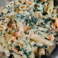El cooksnap de yuli cuando hizo Pasta con salmón ahumado y espinacas.