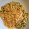 El cooksnap de Elena cuando hizo Pasta Alfredo con Camarones.