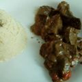 El cooksnap de MaryGlory cuando hizo Hígado de cerdo en salsa de pimientos de piquillos con bulgur.