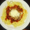 El cooksnap de Mc cuando hizo Spaghettis a la boloñesa con queso.