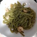 El cooksnap de Liguia cuando hizo Pasta con gambas al ajillo.