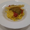 El cooksnap de Alfonso Cañero cuando hizo Pasta con pesto de tomate deshidratado pistachos y almendras.