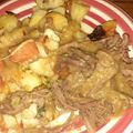 seffaroni's cooksnap of when they made Slow Cooked Shredded Beef. Roast Spuds and Roasted Broccoli.