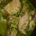 El cooksnap de Andrea Davila cuando hizo Pollo enrollado con jamón, queso y espinacas.